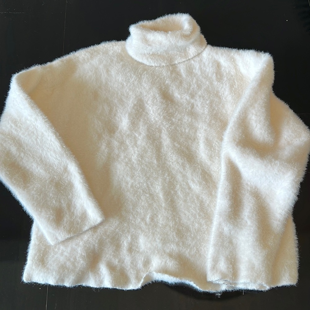 Fluffy fuzzy turtleneck sweater